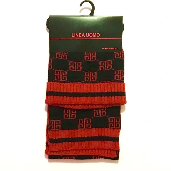 Linea Uomo Printed Scarf and Hat Set NWT - Picture 5 of 8